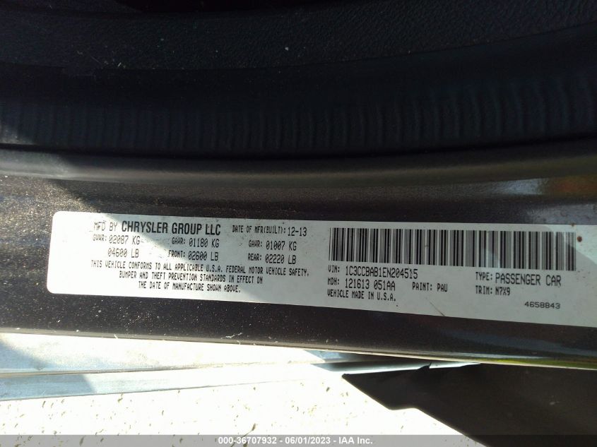 2014 CHRYSLER 200 LX - 1C3CCBAB1EN204515