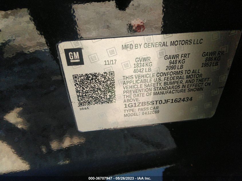 2018 CHEVROLET MALIBU LS - 1G1ZB5ST0JF162434