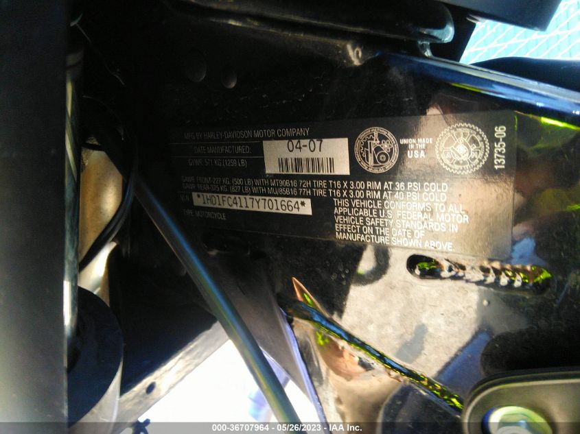 2007 HARLEY-DAVIDSON FLHTCUI - 1HD1FC4117Y701664