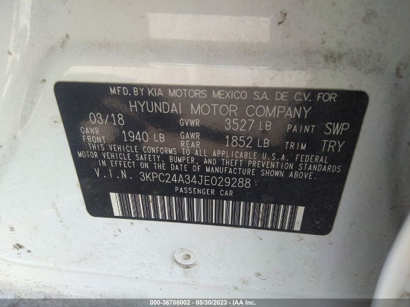 2018 HYUNDAI ACCENT SE - 3KPC24A34JE029288