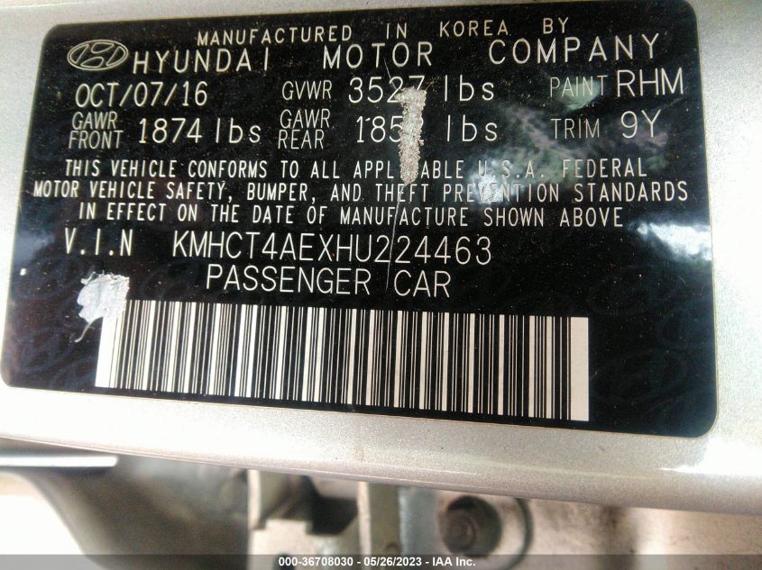 2017 HYUNDAI ACCENT SE - KMHCT4AEXHU224463