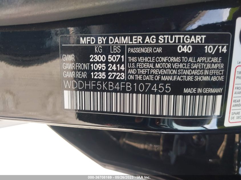 2015 MERCEDES-BENZ E-CLASS E 350 - WDDHF5KB4FB107455