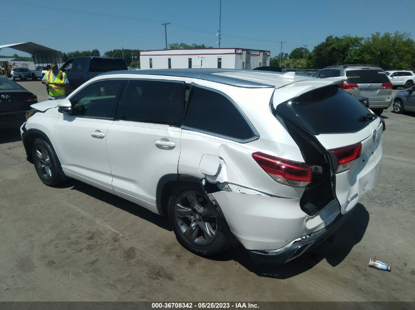 2017 TOYOTA HIGHLANDER LIMITED - 5TDDZRFHXHS431804