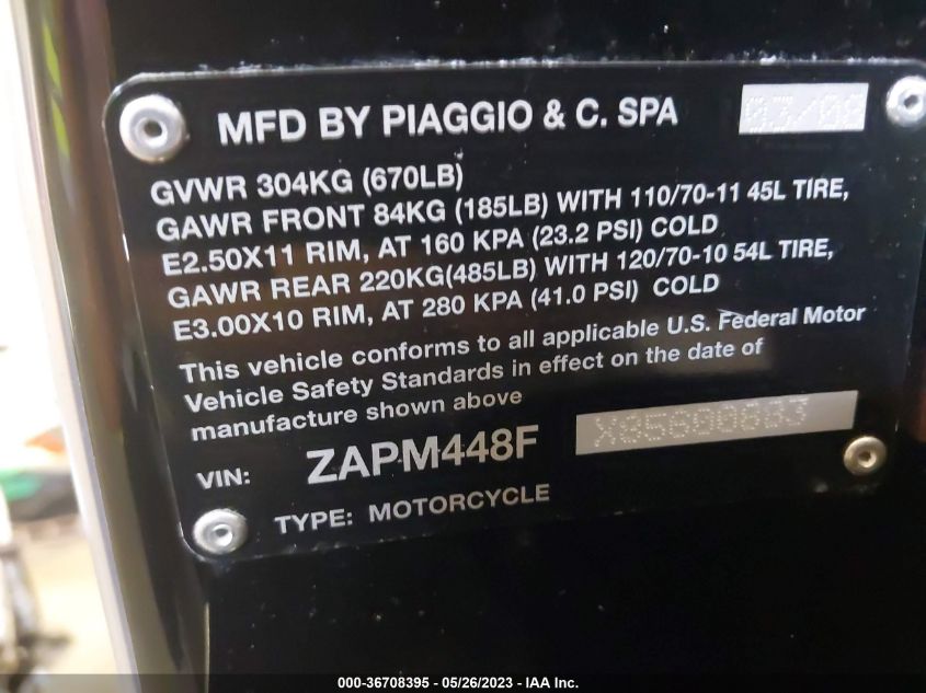 2008 VESPA LX 150 - ZAPM448FX85600883