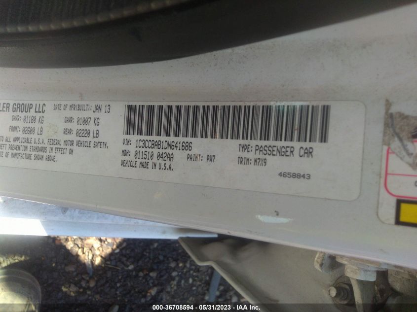 2013 CHRYSLER 200 LX - 1C3CCBAB1DN641686