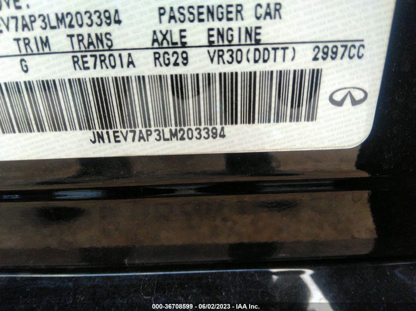 2020 INFINITI Q50 3.0T LUXE - JN1EV7AP3LM203394