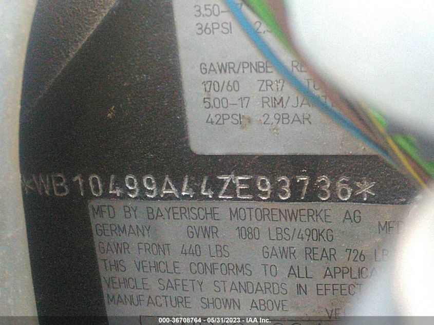 2004 BMW R1150 RT WB10499A44ZE93736