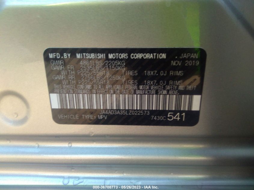 2020 MITSUBISHI OUTLANDER SE/SEL/LE/SP - JA4AD3A35LZ022573