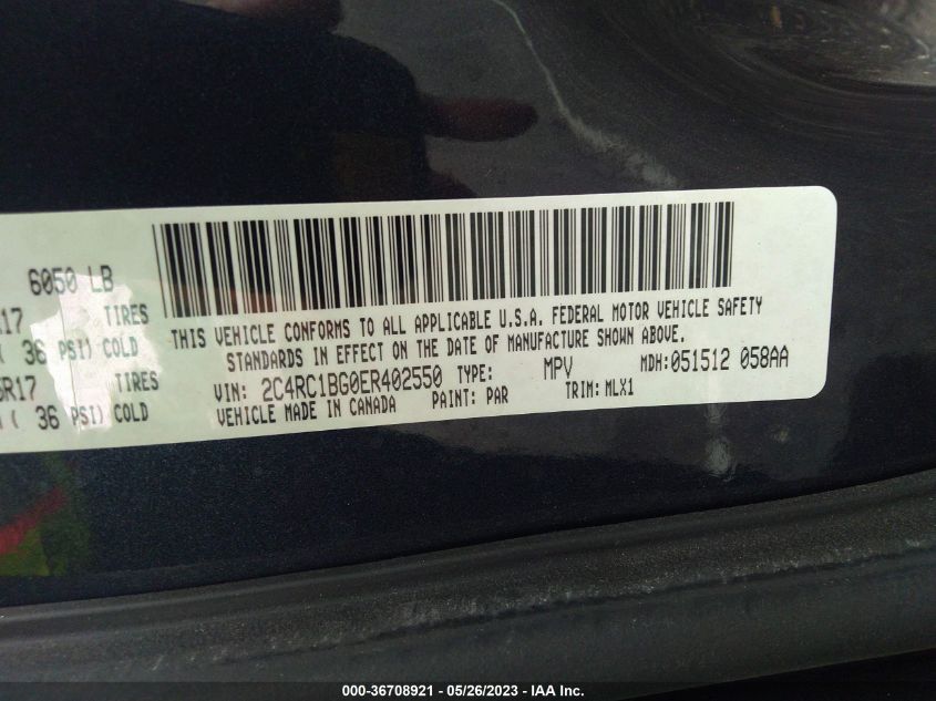 2014 CHRYSLER TOWN & COUNTRY TOURING - 2C4RC1BG0ER402550
