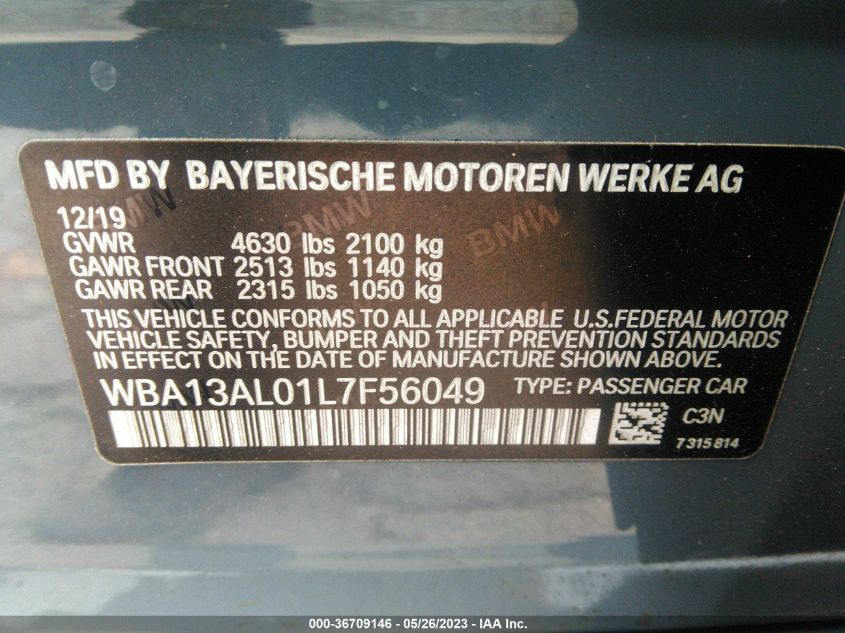 2020 BMW 2 SERIES M235I XDRIVE - WBA13AL01L7F56049