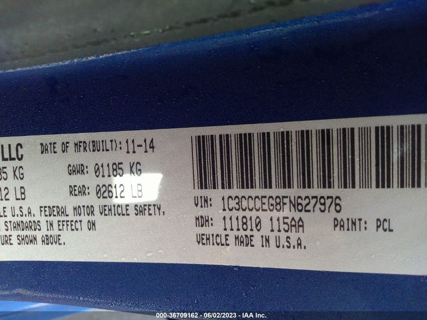 2015 CHRYSLER 200 C - 1C3CCCEG8FN627976