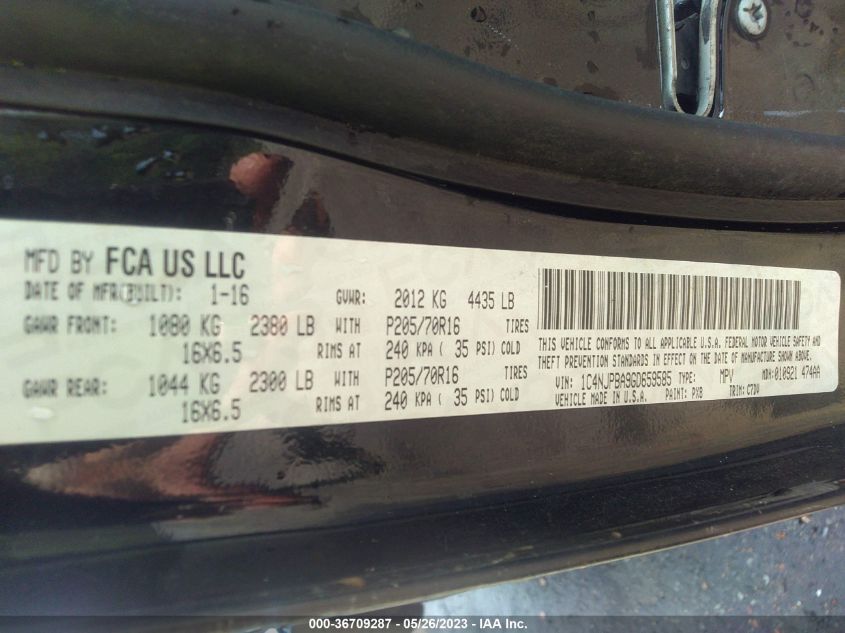 2016 JEEP PATRIOT SPORT - 1C4NJPBA9GD659585