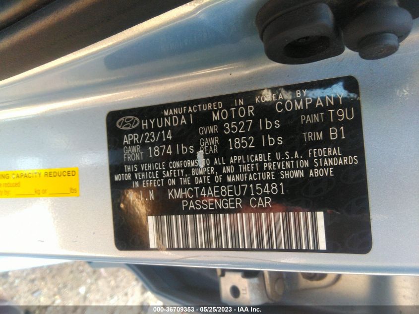 2014 HYUNDAI ACCENT GLS - KMHCT4AE8EU715481