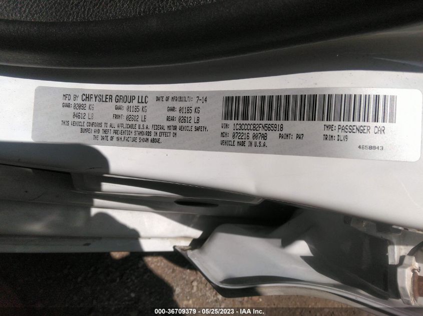 2015 CHRYSLER 200 C - 1C3CCCCB2FN565918