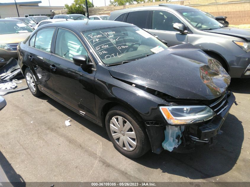 2015 VOLKSWAGEN JETTA SEDAN 2.0L S W/TECHNOLOGY - 3VW2K7AJ6FM322132