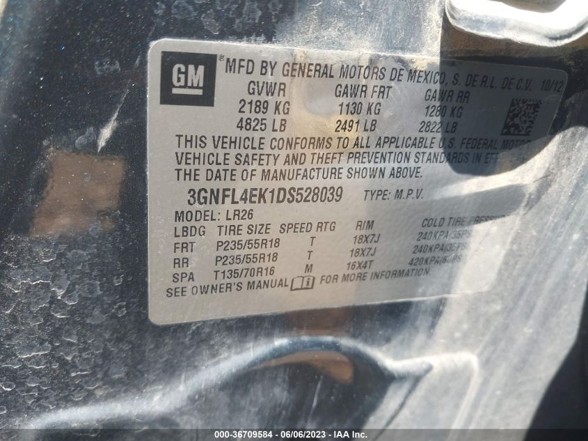 2013 CHEVROLET CAPTIVA SPORT FLEET LTZ - 3GNFL4EK1DS528039