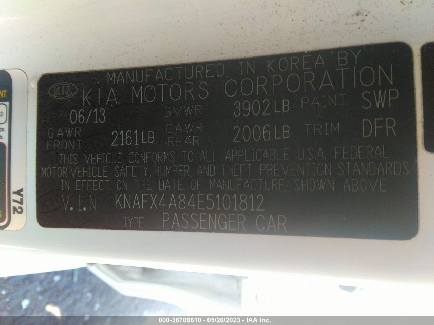 2014 KIA FORTE EX - KNAFX4A84E5101812