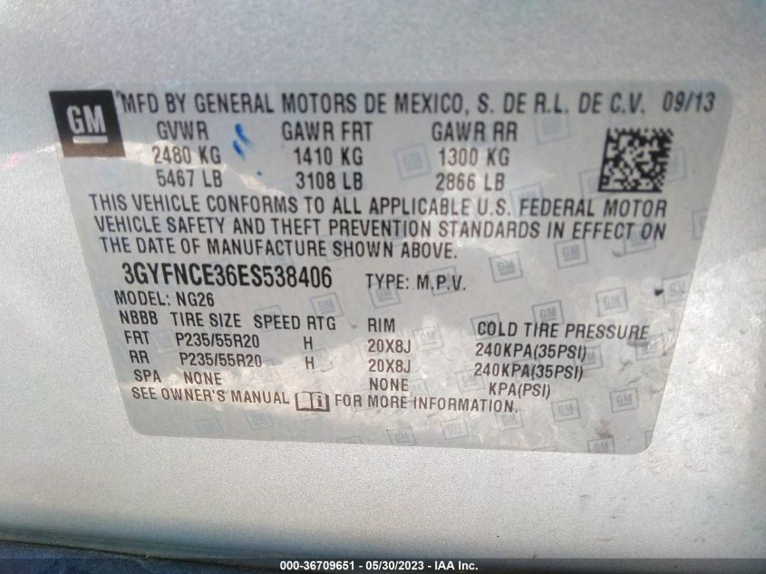 2014 CADILLAC SRX PERFORMANCE COLLECTION - 3GYFNCE36ES538406