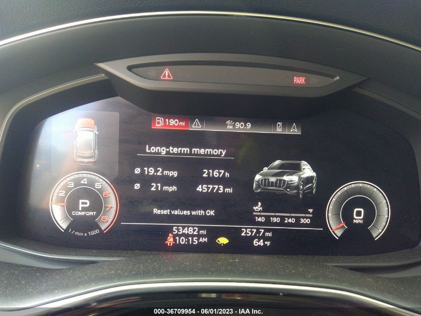 2019 AUDI Q8 PREMIUM WA1AVAF11KD016466