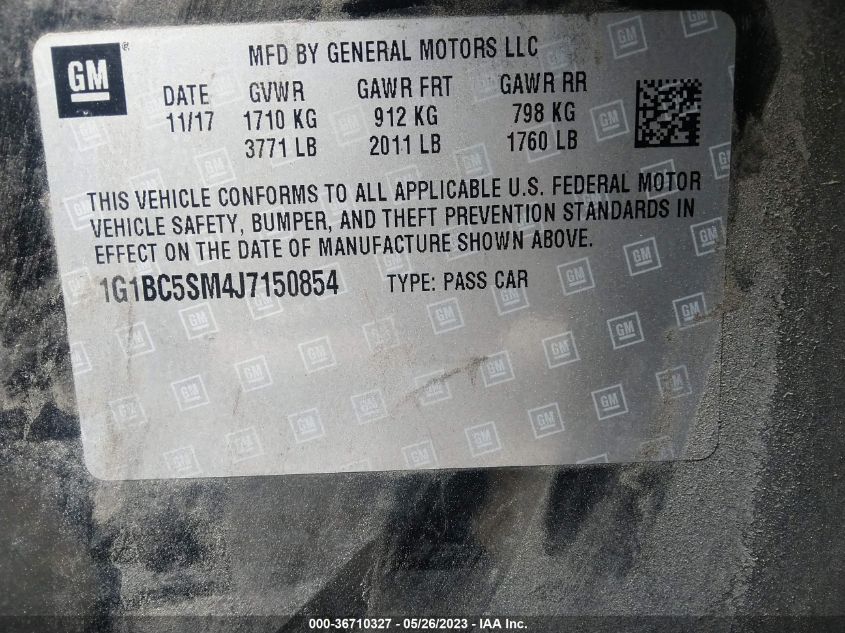 2018 CHEVROLET CRUZE LS - 1G1BC5SM4J7150854