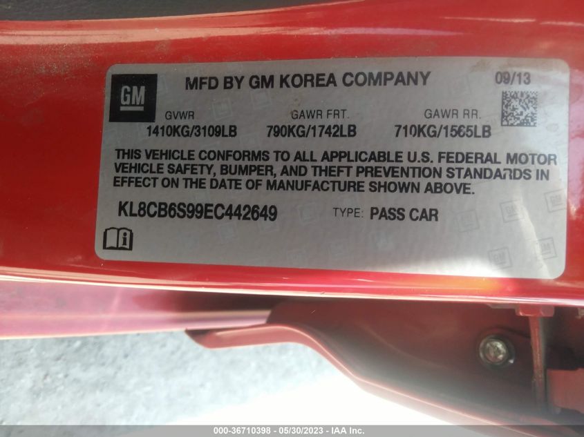 2014 CHEVROLET SPARK LS - KL8CB6S99EC442649