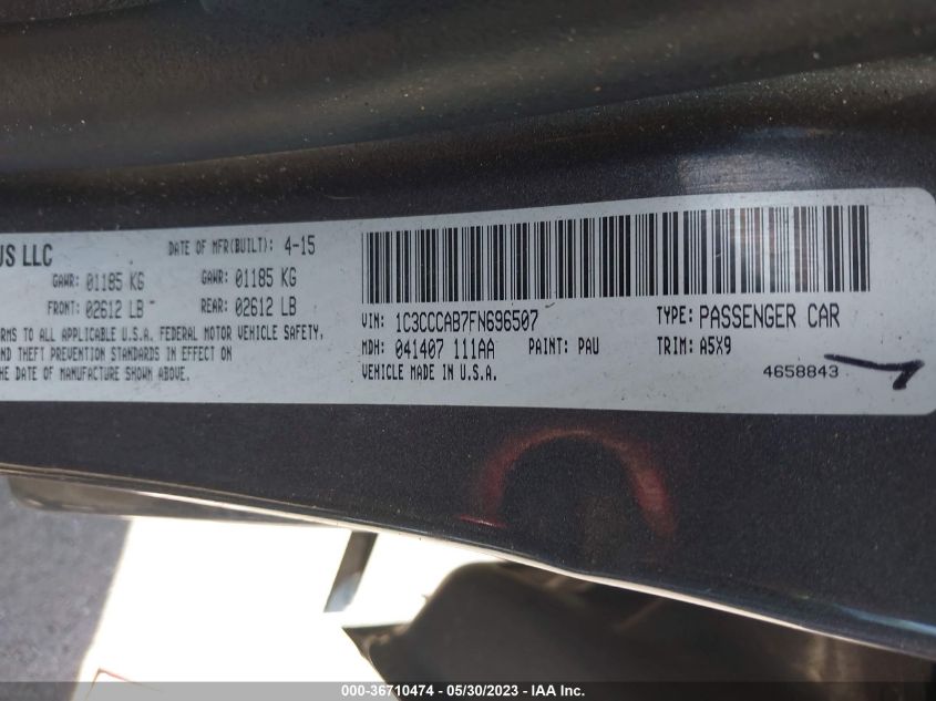 2015 CHRYSLER 200 LIMITED - 1C3CCCAB7FN696507