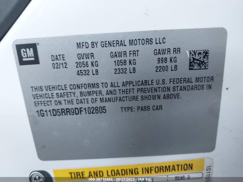 2013 CHEVROLET MALIBU ECO - 1G11D5RR9DF102805