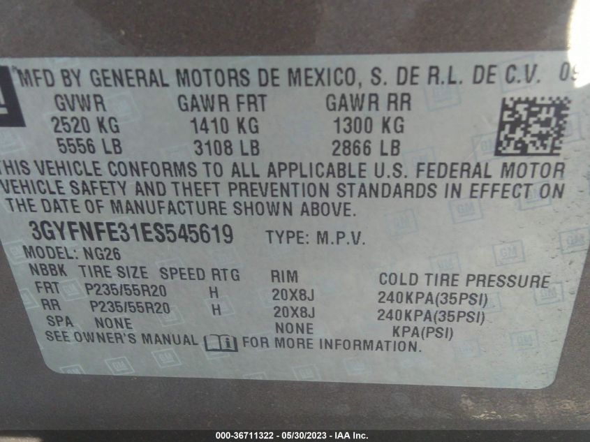 2014 CADILLAC SRX PERFORMANCE COLLECTION - 3GYFNFE31ES545619