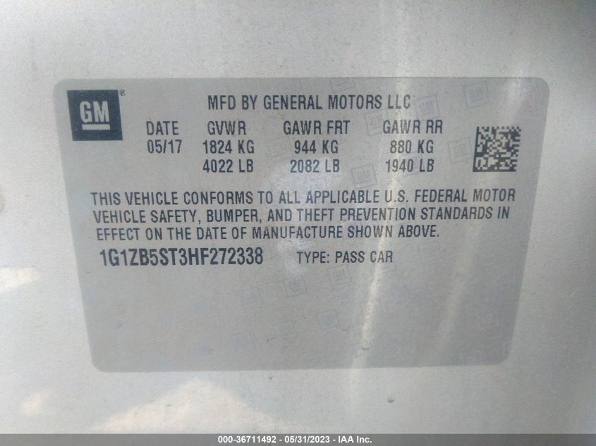 2017 CHEVROLET MALIBU LS - 1G1ZB5ST3HF272338