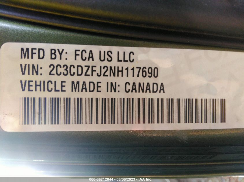 2022 DODGE CHALLENGER R/T SCAT PACK - 2C3CDZFJ2NH117690