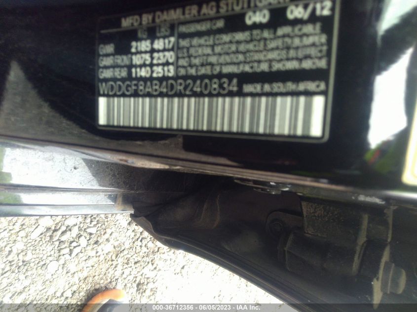 2013 MERCEDES-BENZ C-CLASS C 300 - WDDGF8AB4DR240834