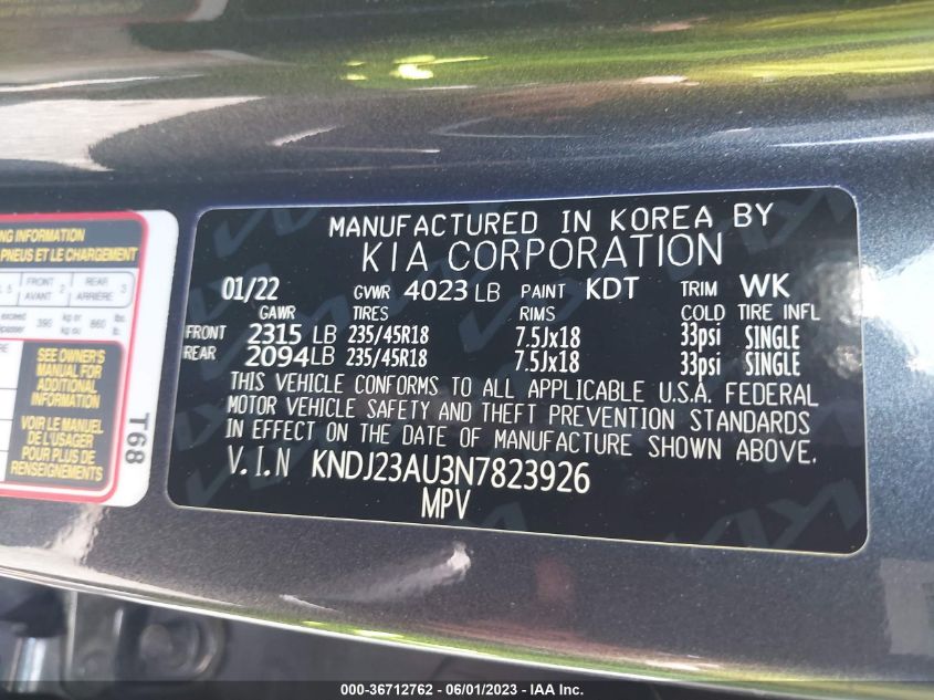 2022 KIA SOUL X-LINE - KNDJ23AU3N7823926