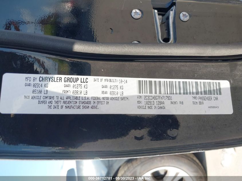 2015 DODGE CHARGER SE - 2C3CDXBG7FH717931