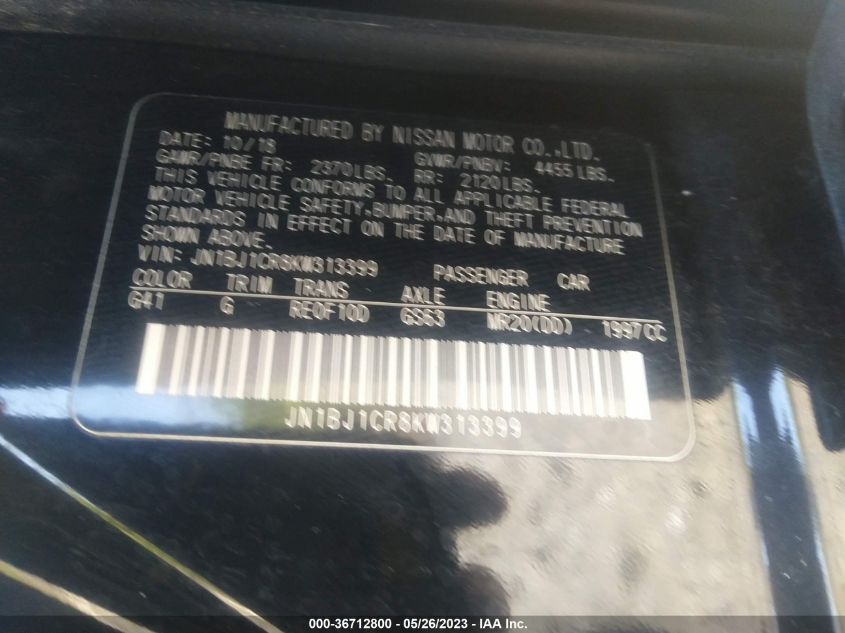 2019 NISSAN ROGUE SPORT S - JN1BJ1CR8KW313399
