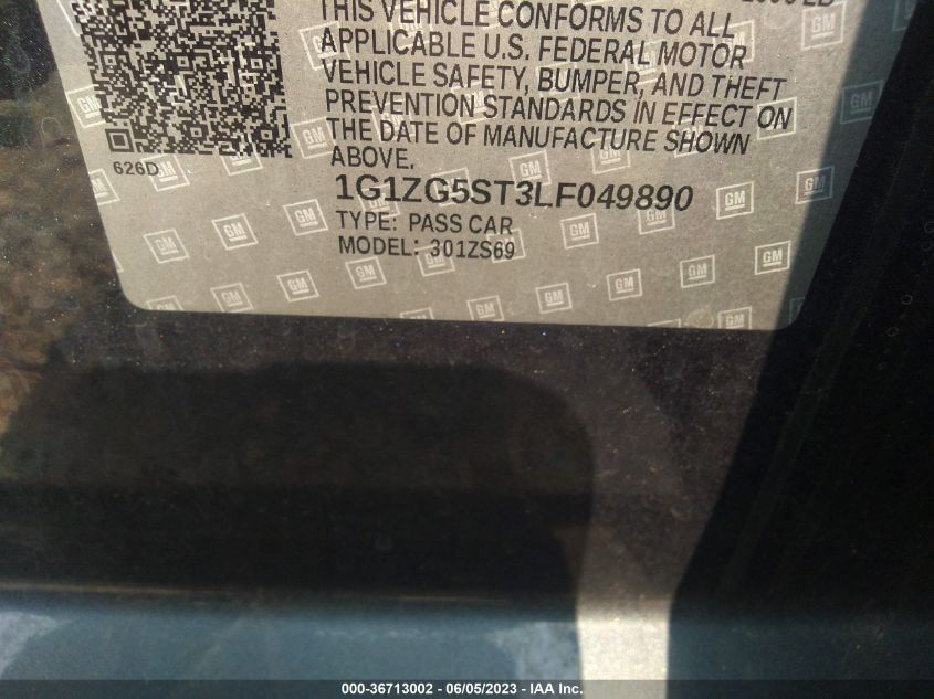 2020 CHEVROLET MALIBU RS - 1G1ZG5ST3LF049890