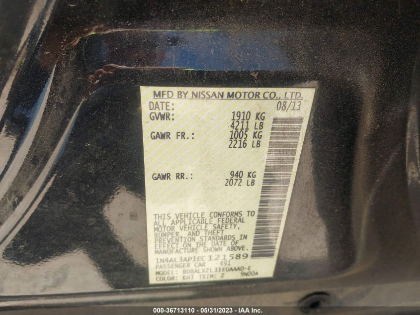 2014 NISSAN ALTIMA 2.5 SL - 1N4AL3AP1EC121589