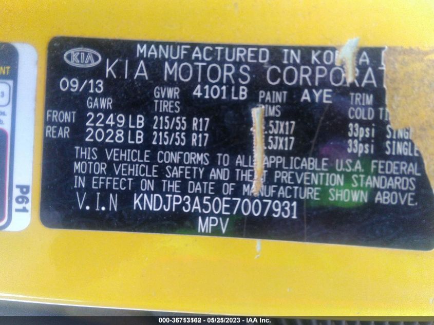 2014 KIA SOUL + - KNDJP3A50E7007931