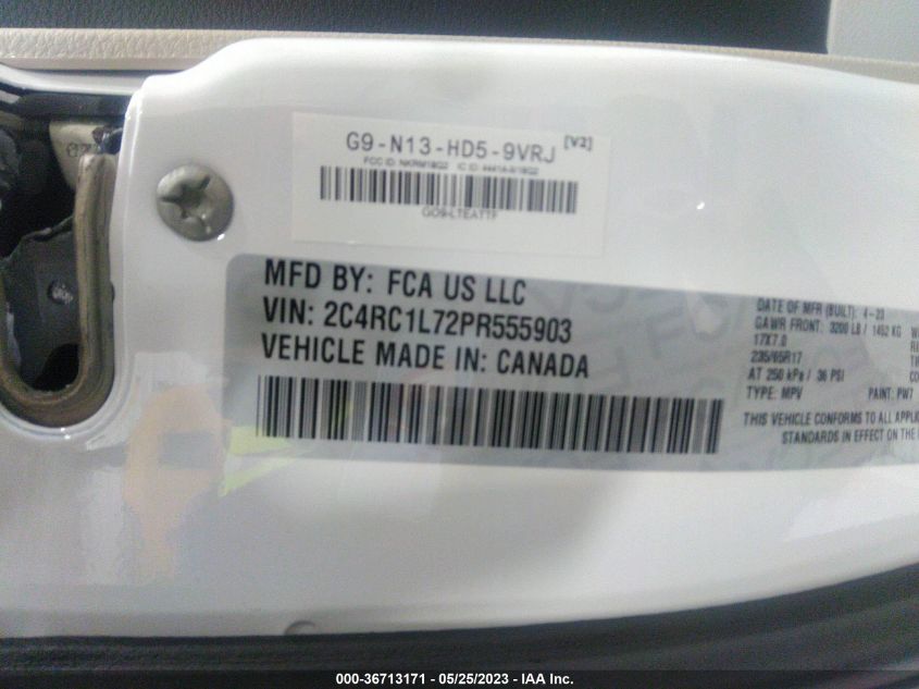2023 CHRYSLER PACIFICA HYBRID TOURING L - 2C4RC1L72PR555903