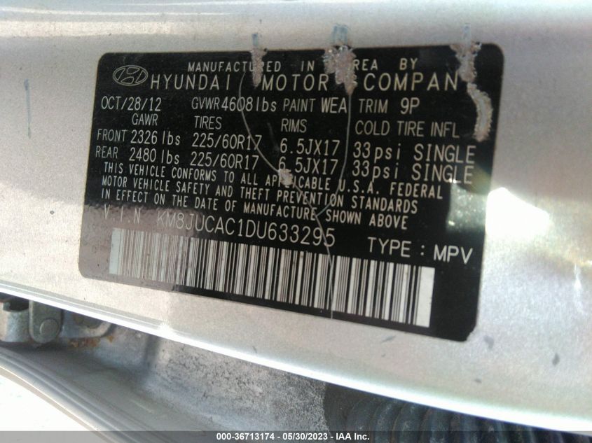 2013 HYUNDAI TUCSON GLS - KM8JUCAC1DU633295