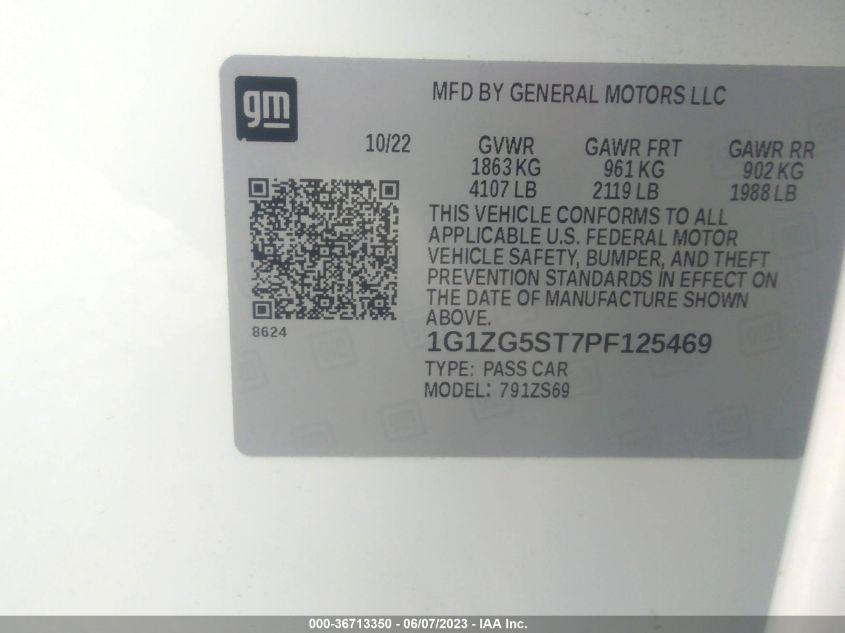 2023 CHEVROLET MALIBU RS - 1G1ZG5ST7PF125469