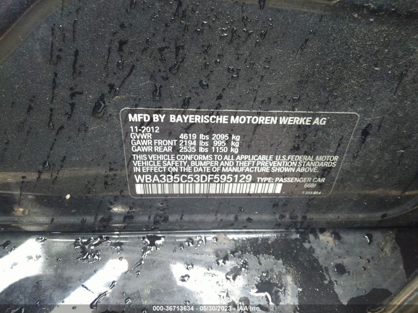 2013 BMW 3 SERIES 328I XDRIVE - WBA3B5C53DF595129