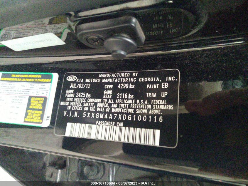 2013 KIA OPTIMA LX - 5XXGM4A7XDG100116