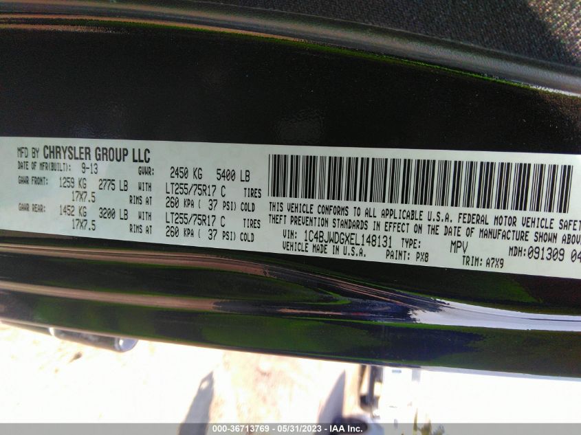 2014 JEEP WRANGLER UNLIMITED SPORT - 1C4BJWDGXEL148131