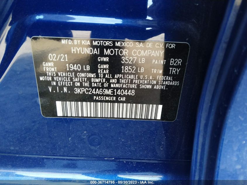 2021 HYUNDAI ACCENT SE - 3KPC24A69ME140448