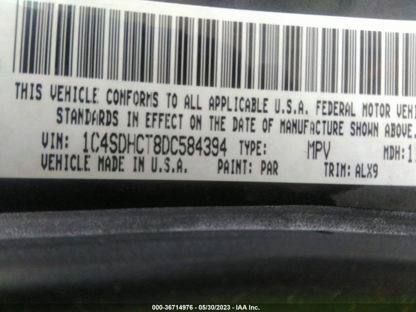 2013 DODGE DURANGO R/T - 1C4SDHCT8DC584394