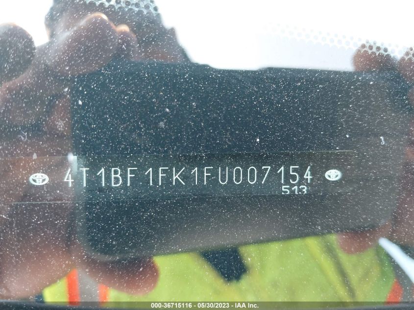 2015 TOYOTA CAMRY XLE/SE/LE/XSE - 4T1BF1FK1FU007154