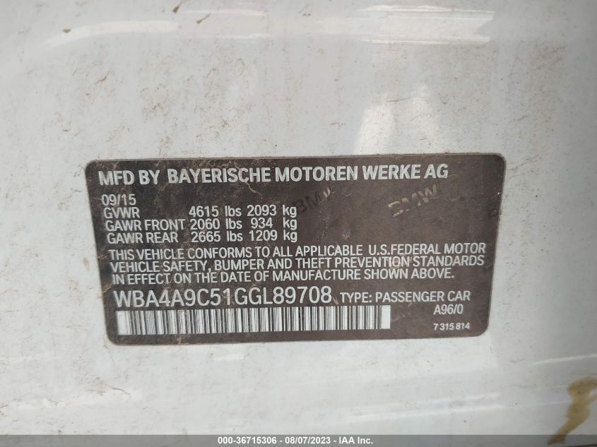 2016 BMW 4 SERIES 428I - WBA4A9C51GGL89708