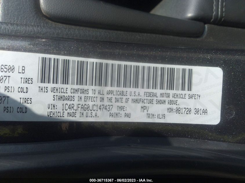 2018 JEEP GRAND CHEROKEE ALTITUDE - 1C4RJFAG0JC147437