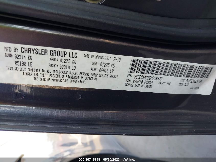 2013 CHRYSLER 300 - 2C3CCAAG9DH738973
