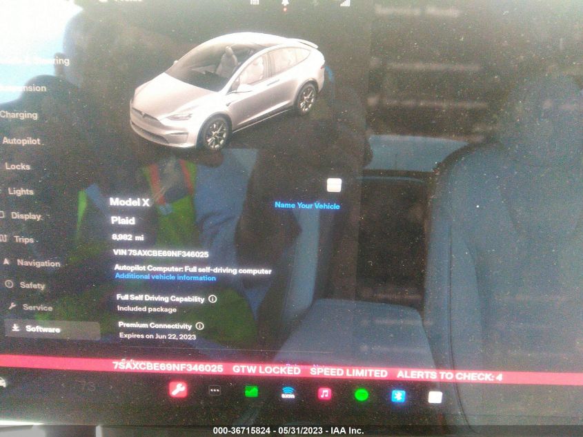 2022 TESLA MODEL X PLAID - 7SAXCBE69NF346025